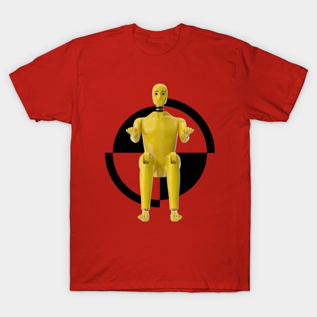 Crash Test Dummy Yellow Man Testing Car Crash T-Shirt by ActivLife